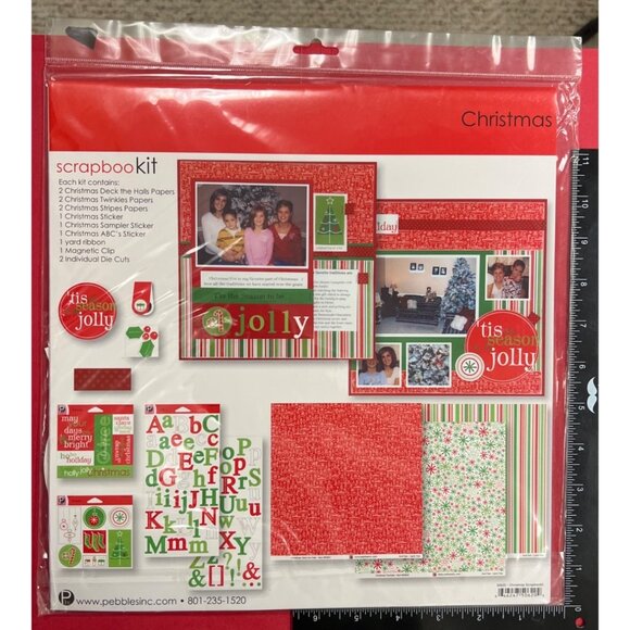 Pebbles Inc Christmas Scrapbook Kit 50620 13 piece kit - Picture 3 of 3